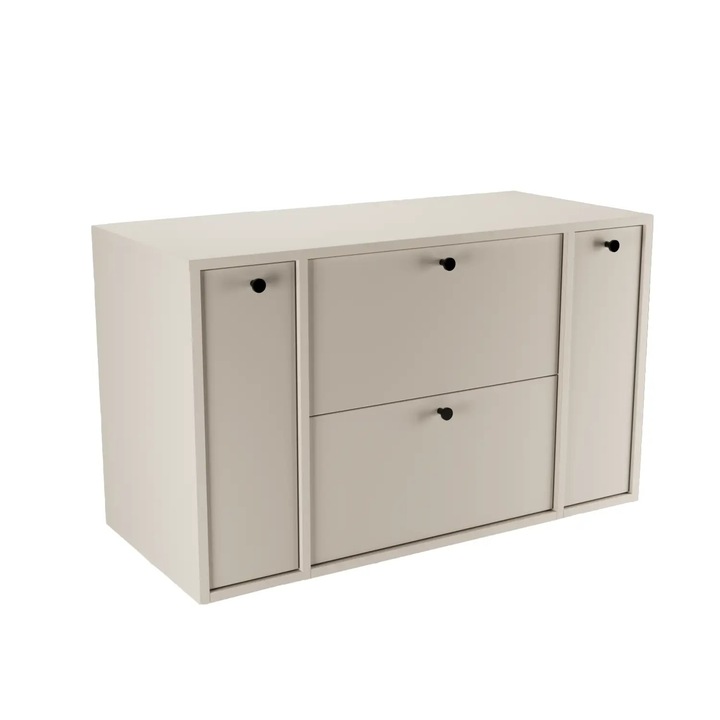 Dulap pentru lavoar Wena Meble, cu 2 raft, fronturi netede Belino, 100x60x45 cm, Casmir