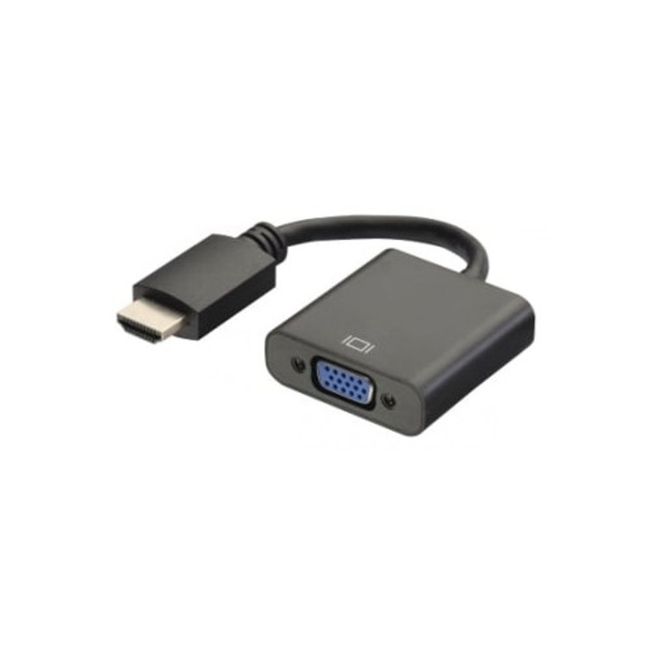 Cablu adaptor HDMI VGA 3.5mm, negru
