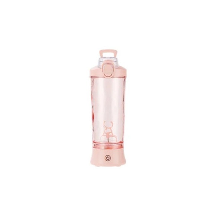Storcator de fructe 600 ml, 4000 mAh, vas de amestec sportiv, roz