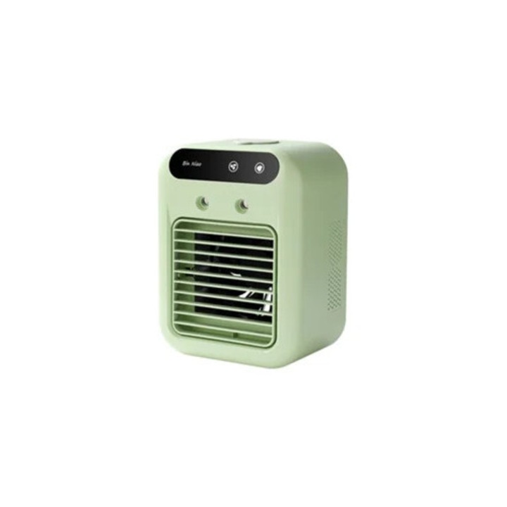 Mini asztali párásító légkondicionáló, hűtő és párásító funkciók, zöld, 30x20x15cm
