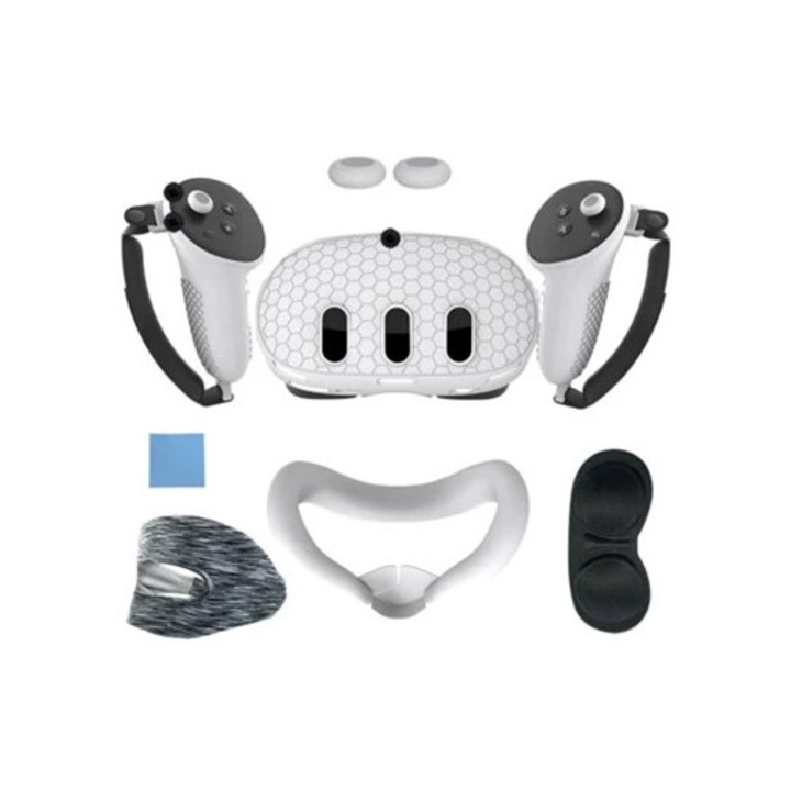 Комплект аксесоари VR 7-в-1 за Meta Quest 3, бял