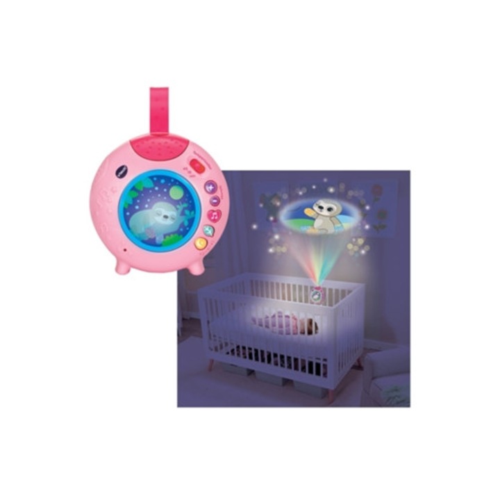 Proiector portabil pentru patut, Duerme Conmigo, roz, lampi de veghe copii