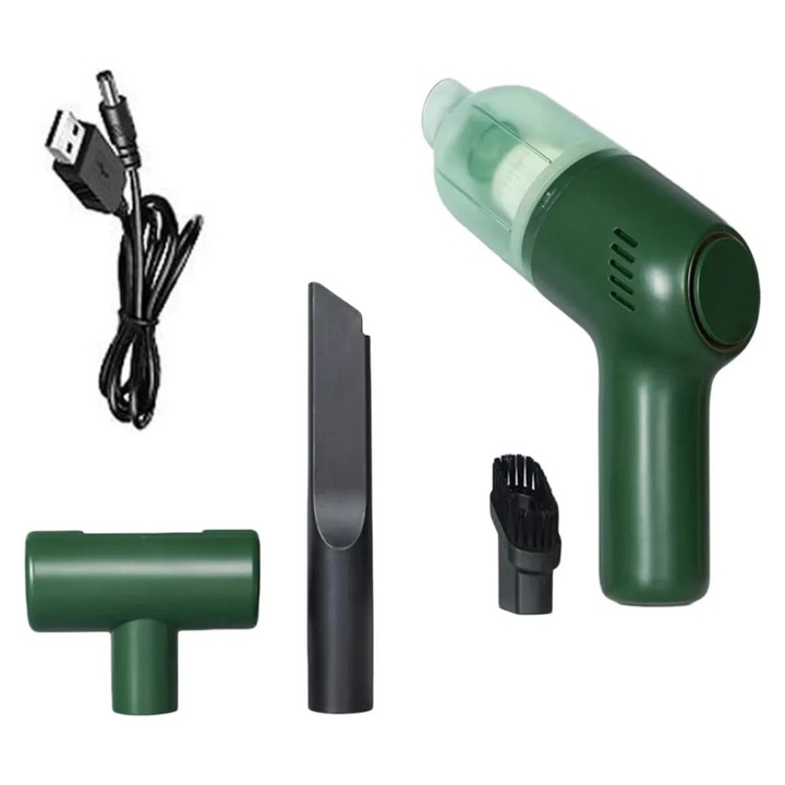 Aspirator portabil Mdug pentru masina si acasa, 8000pa, verde