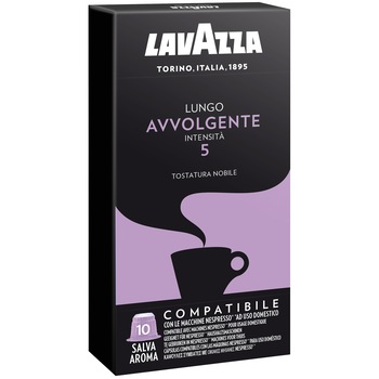 Capsule cafea Lavazza Lungo Avvolgente, compatibile Nespresso, 10 capsule, 55g
