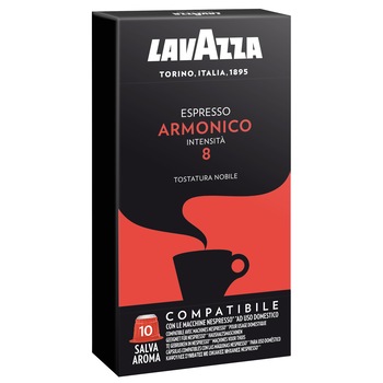Capsule cafea Lavazza Armonico, compatibile Nespresso, 10 capsule, 55g Capsule cafea Lavazza Armonico, compatibile Nespresso, 10 capsule, 55g
