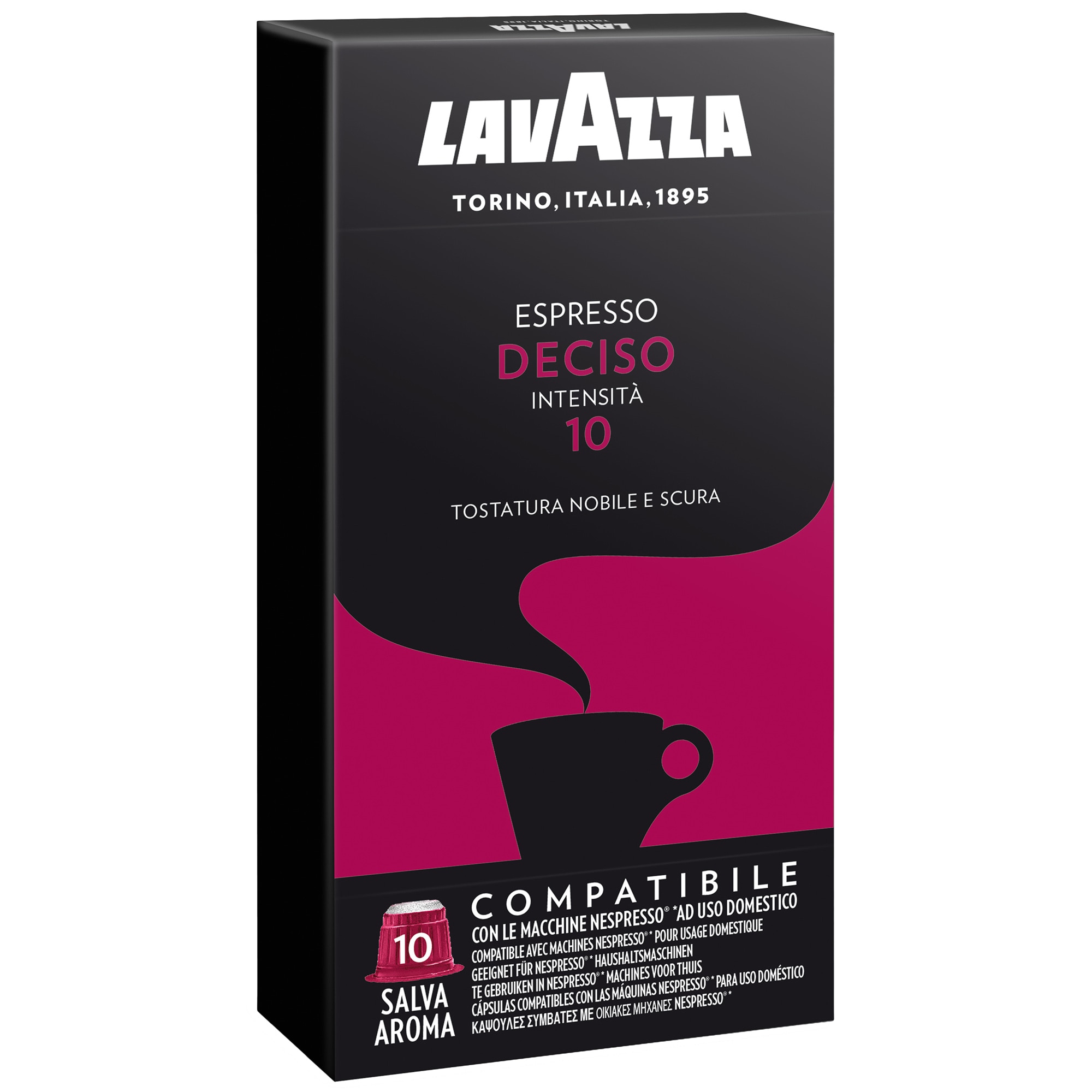 Capsule cafea Lavazza Deciso, compatibil Nespresso, 10 capsule, 55 gr