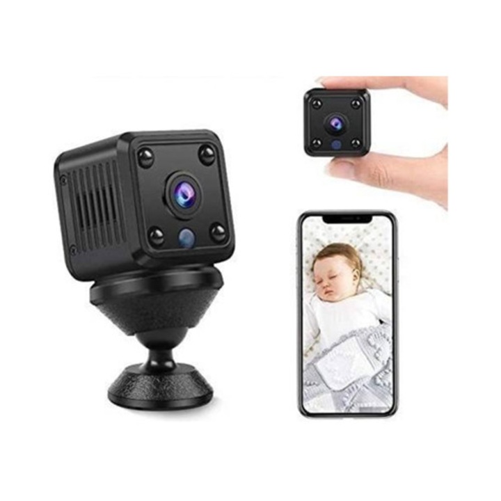 Camera spion mini, WiFi, HD 1080P, detectie miscare, viziune nocturna, pentru birou