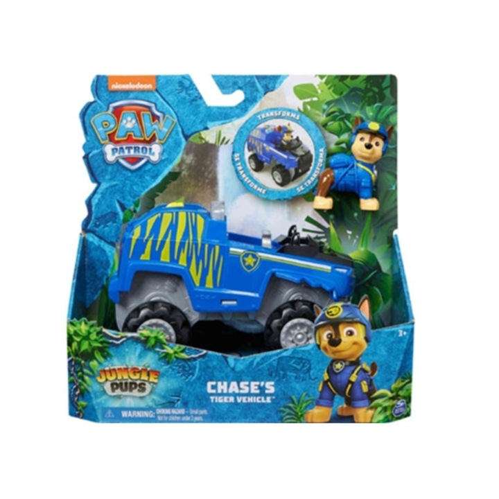 Masinuta tematica jungla, vehiculul tigru al lui Chase, PAW PATROL, set