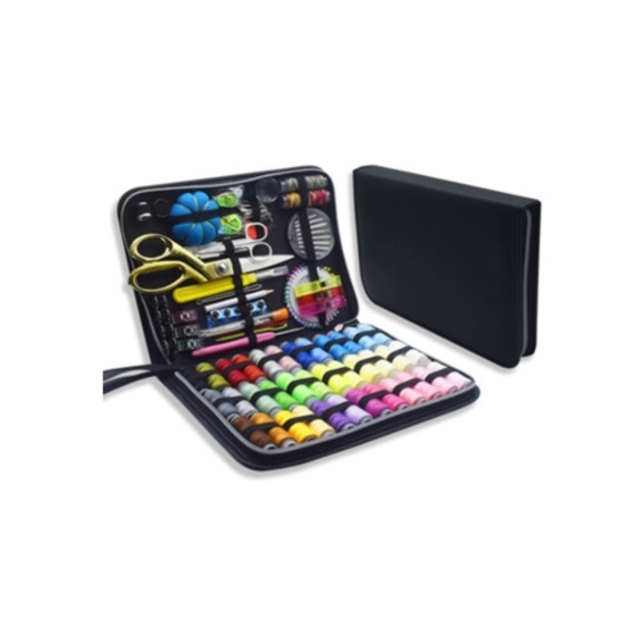 232 darabos hordozható varrókészlet kezdőknek, többszínű