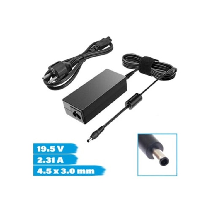 Incarcator laptop Dell Xps 13 4.5x3.0mm 19.5V 2.31A 45W