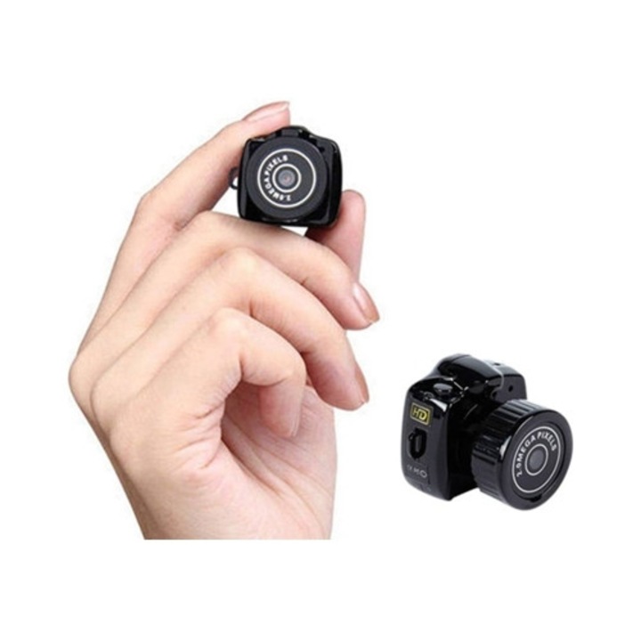 Camera ascunsa mini HD ultrausoara, portabila, pentru exterior, neagra