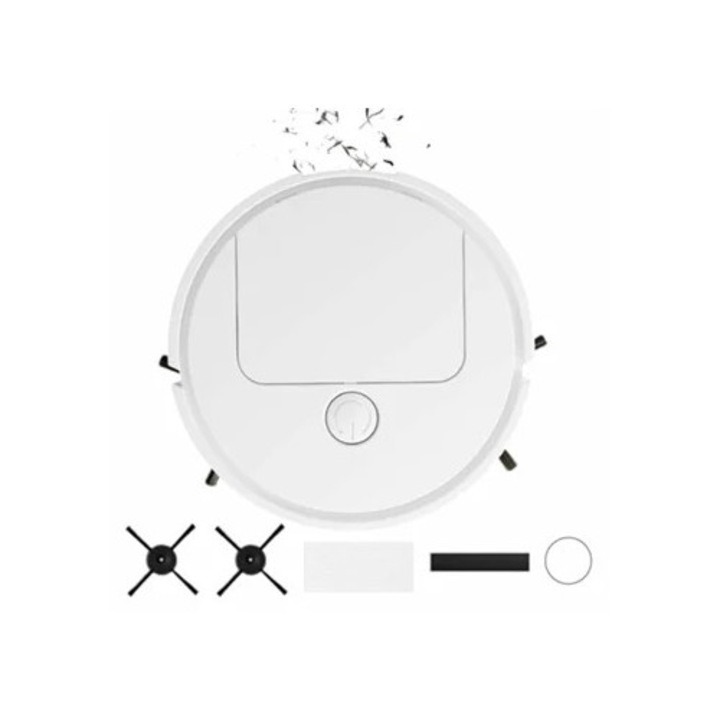 Безжичен робот-прахосмукачка за кухня, почистване, моп, бял