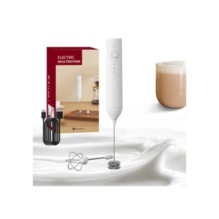 Frother de lapte portabil reincarcabil Eifson, alb