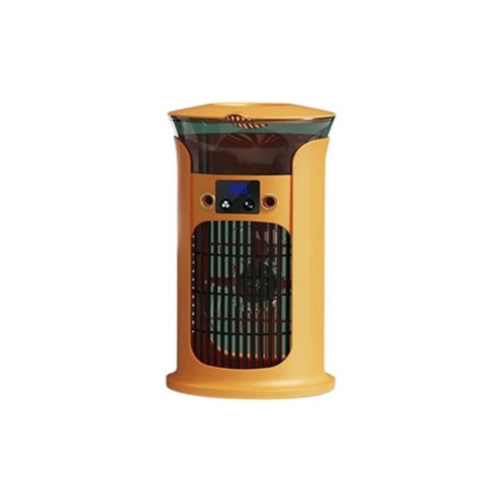 Настолен вентилатор, климатик със студена пара, 3 скорости, жълт, USB захранване