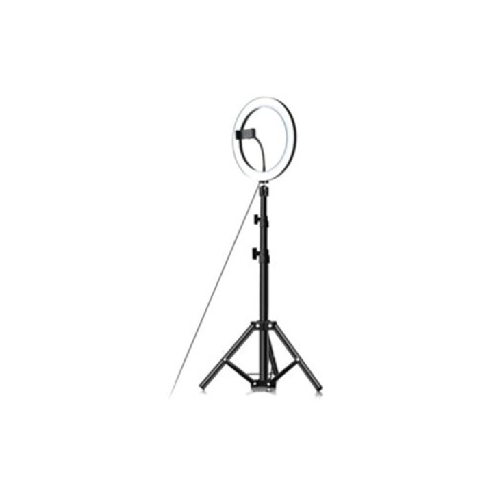 Anel Luz 26cm LED lámpa, mobiltelefon adapter, kihúzható állvány