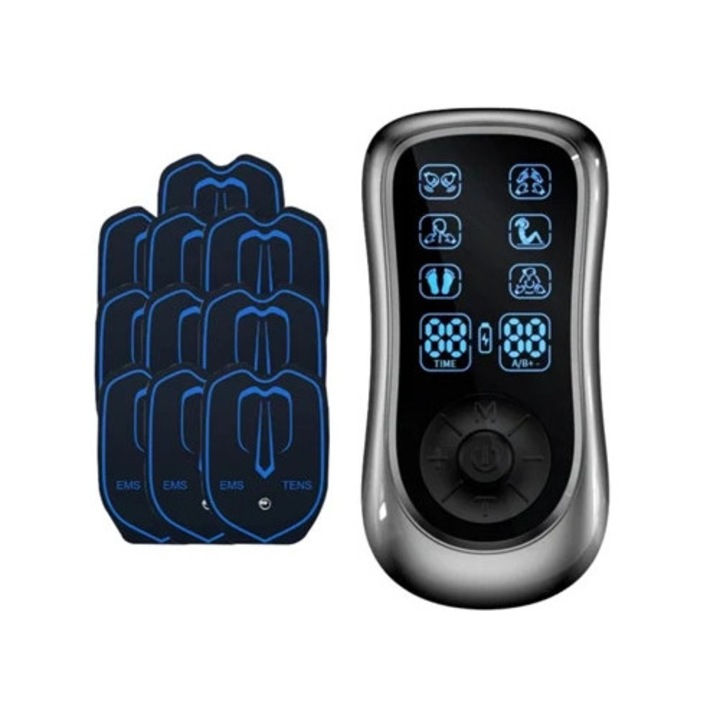 Stimulator muscular, aparat de masaj EMS pentru intregul corp, 6 moduri, 10 stickere Eifson