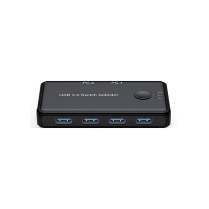 KVM USB 3.0 превключвател, 2 в 4 изхода, 4 USB устройства, 5Gb, комплект