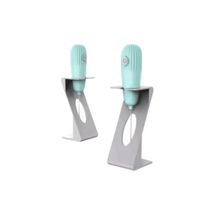 Spumator de lapte portabil, batidor din inox, verde