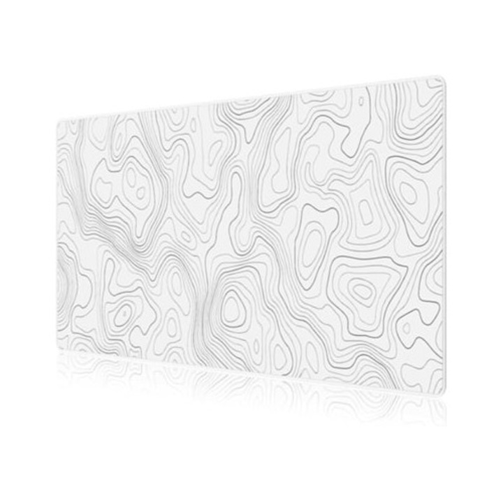 Mousepad XXL, Topographic White Lyx, multifunctional, 900x400mm
