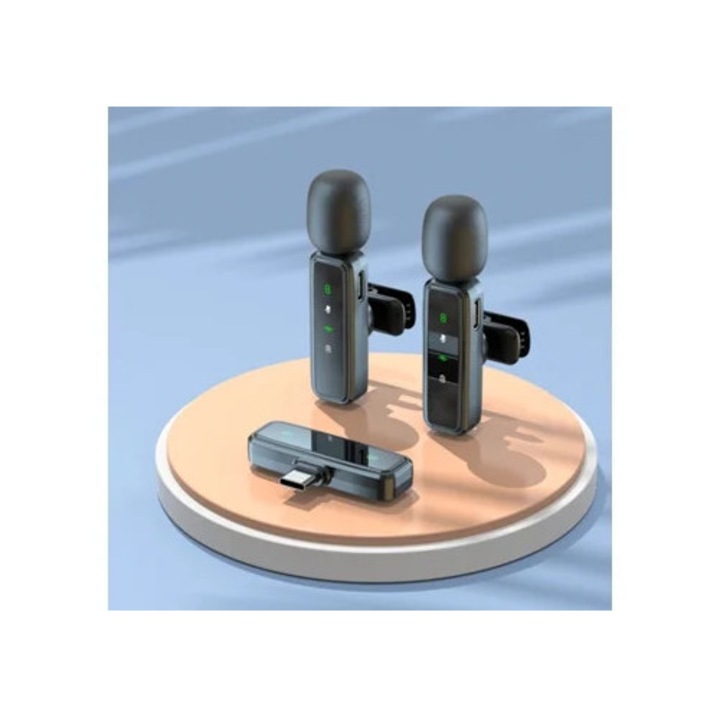 Microfon lavalier wireless Eifson J81, tip-C, set de doua bucati