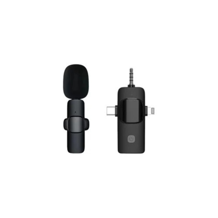 Microfoane Lavalier Wireless Eifson K15, un singur microfon (3 in 1)