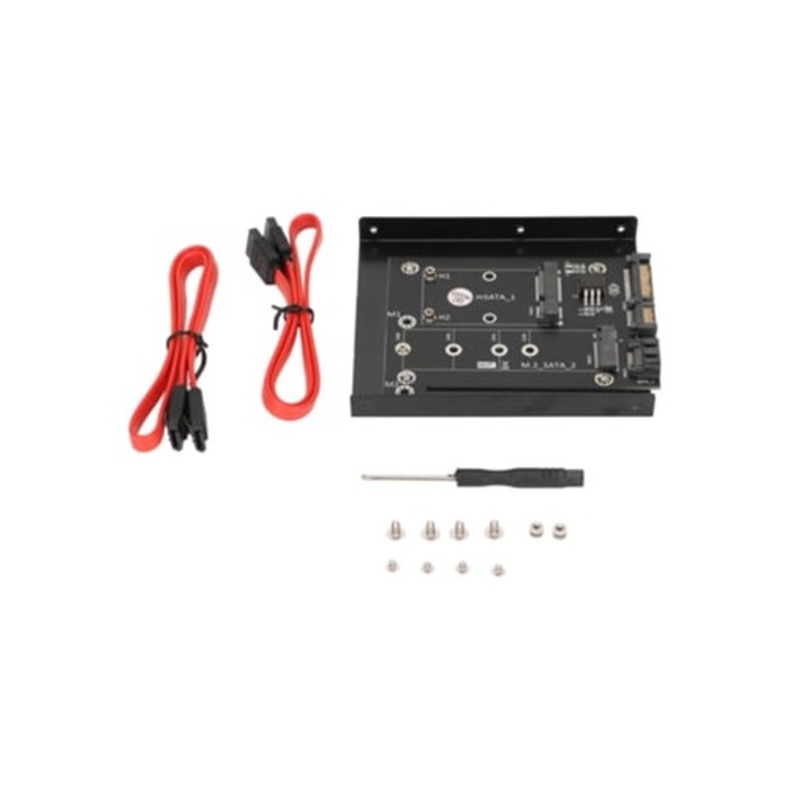 SATA adapter 2 az 1-ben Msata/m2 Ngff SSD kettős SATA3 portra, 3,5 hüvelykes merevlemez támogatással, IT kiegészítők