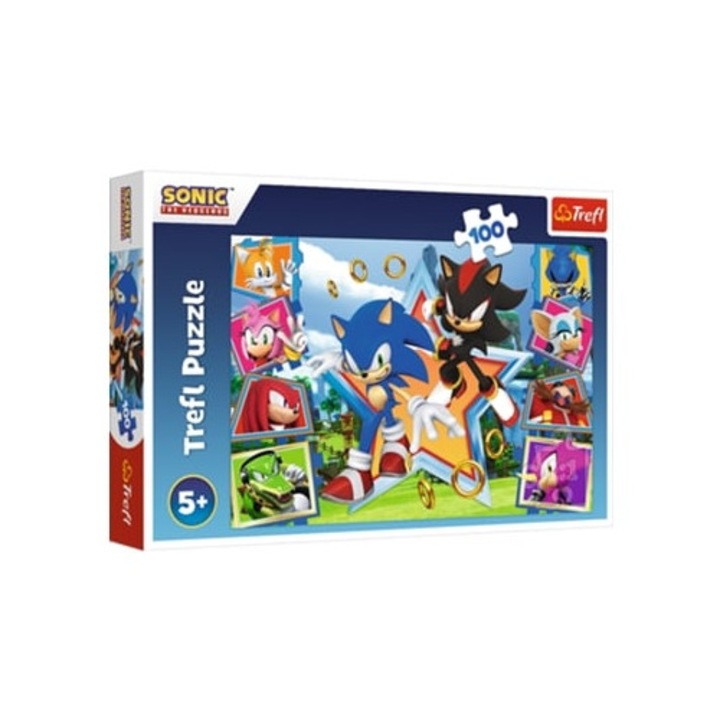 Пъзел 100 Срещни Соник, комплект, Trefl