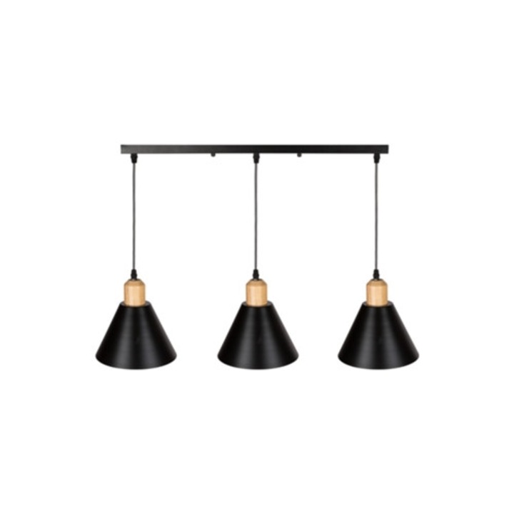 Lustra, model Heidi, 3 surse de iluminare, negru