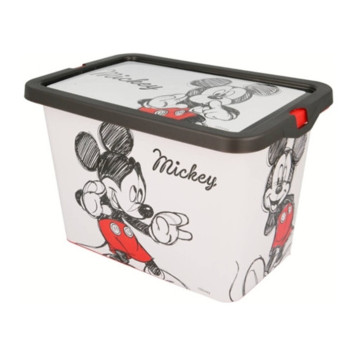 MICKEY MOUSE tárolódoboz, fehér, 18x28x19cm