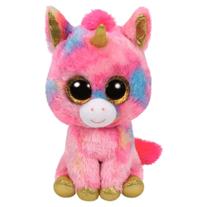 Jucarie de plus, Beanie Boos, costum de unicorn, 15 cm