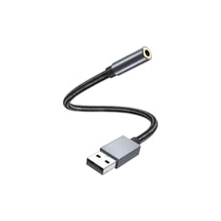 USB audio adapter 3.5 mm jackre, szürke