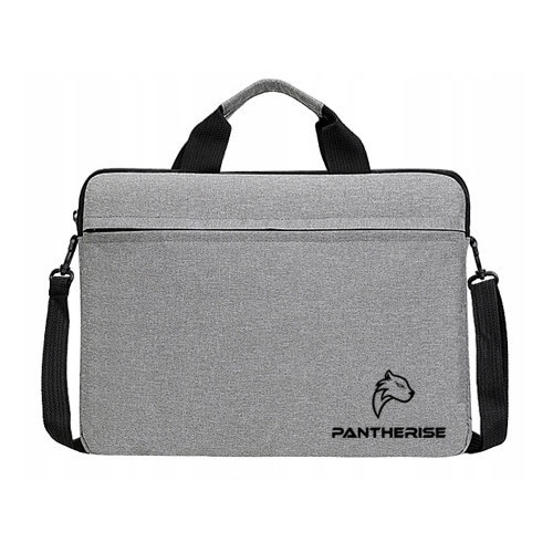 Geanta Laptop Pantherise, Poliester Durabil, 2 Buzunare, Gri, 17.3"