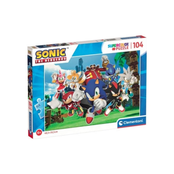Пъзел Соник Таралежа 104 части, многоцветен