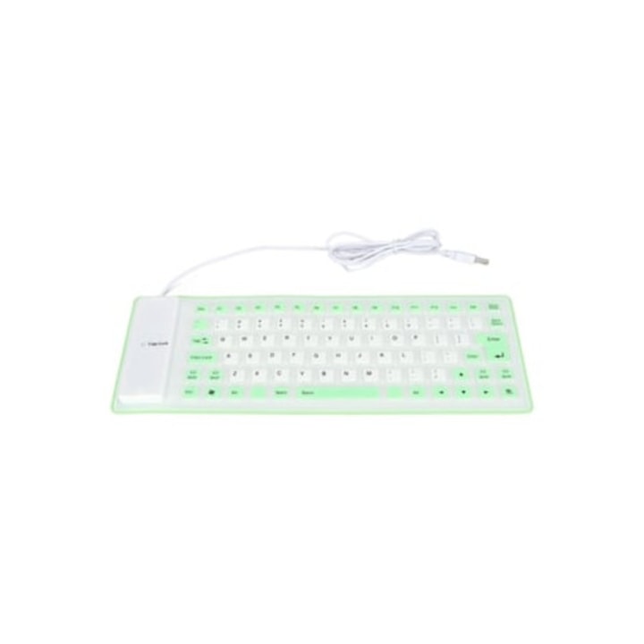 Tastatura si mouse wireless compact, roz, set, reincarcabil, utilizare ergonomica