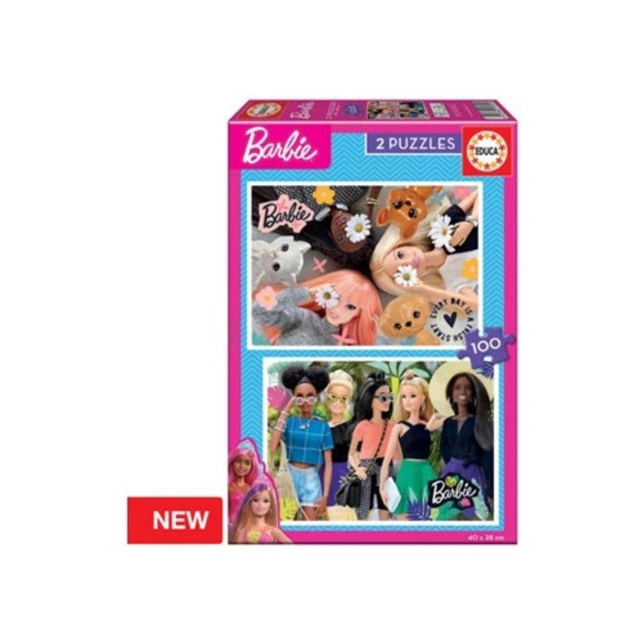 Puzzle készlet 2x100 darabos Barbie, 3 év+