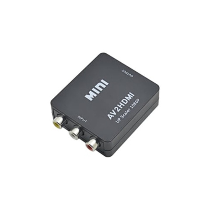 Convertor RCA AV 2 la HDMI, negru