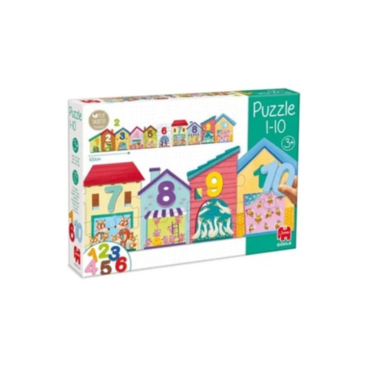 Puzzle GOULA 1-10, gyermekeknek 3 éves kortól