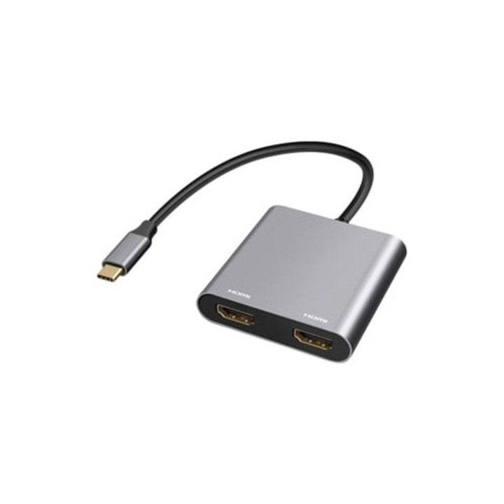Adaptor USB-C la 2X HDMI, ZRUXE