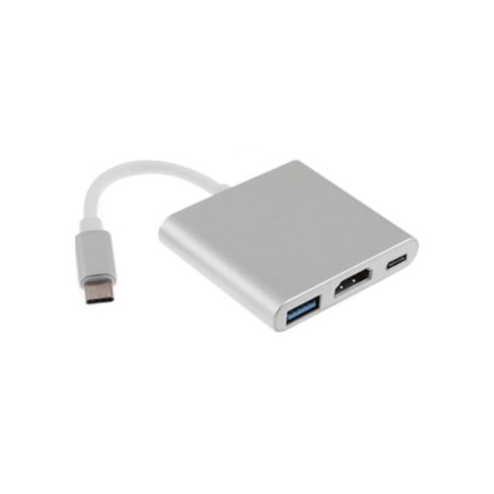 Adaptor USB-C la HDMI, 3 in 1, USB 3.0
