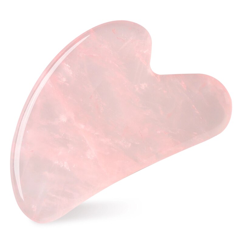 Piatra Gua Sha forma clasica tip inima, 4FIZJO, din cuart roz natural ...