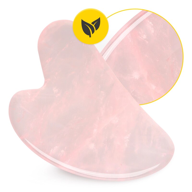 Piatra Gua Sha forma clasica tip inima, 4FIZJO, din cuart roz natural ...