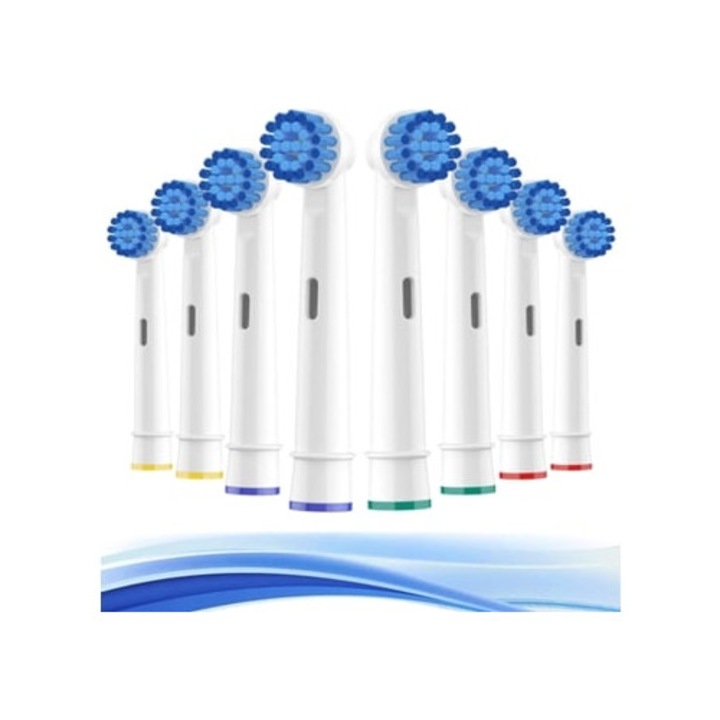 Set perii de schimb pentru periuta de dinti electrica Oral B Braun Sensitive, 8 bucati