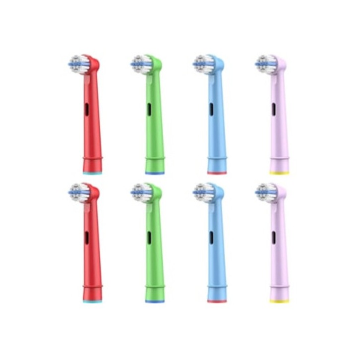 Set 8 capete de schimb pentru periuta electrica de dinti pentru copii, Slowmoose, multicolor