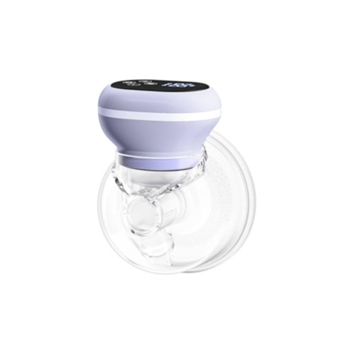 Hordozható elektromos mellszívó, lila, kéz nélküli anyatejgyűjtővel