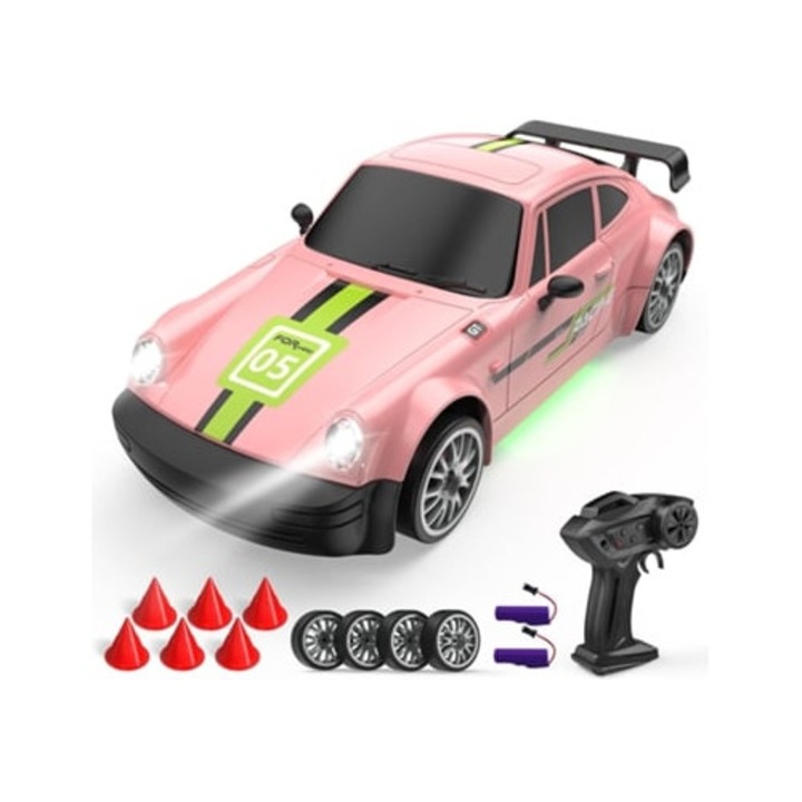 Masinuta RC Drift cu telecomanda 2.4Ghz, 120 Scale, 4x4, 20Km/h, cu lumini LED, 2 baterii