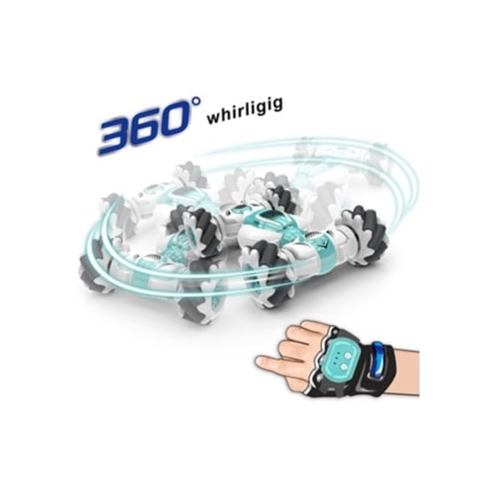 Masinuta cu telecomanda 2.4Ghz 4WD, control gestual, efecte LED si muzica, Slowmoose