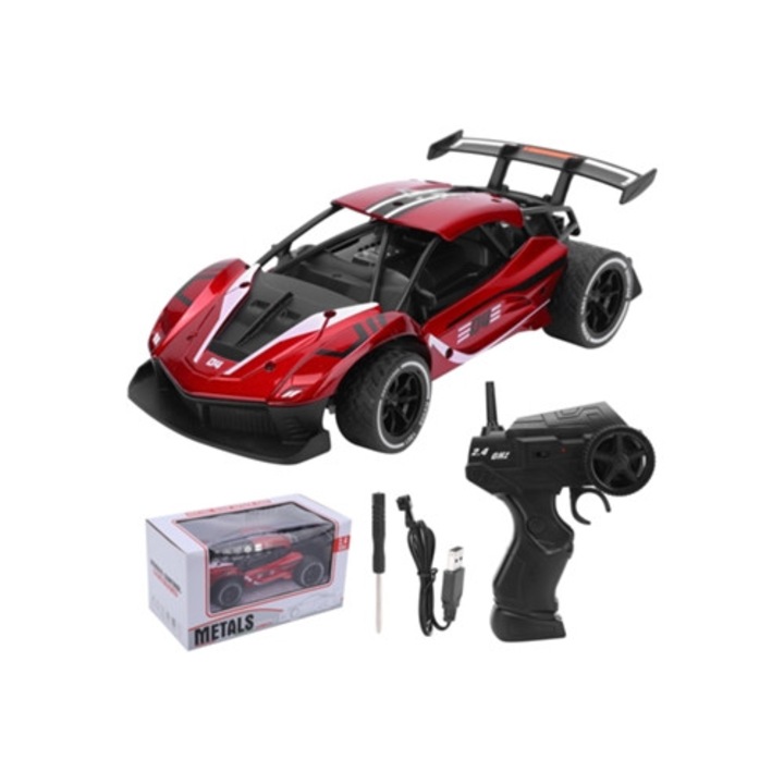 Masinuta RC 1/16, viteza mare, rosu, 2.4G, set de drifting