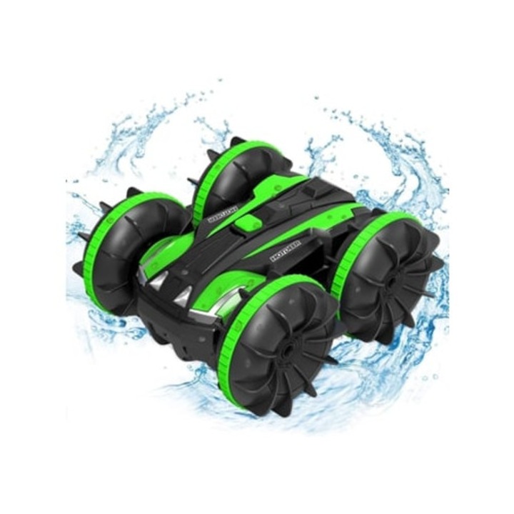 Masinuta RC amfibie pentru copii, Off Road, verde, Slowmoose