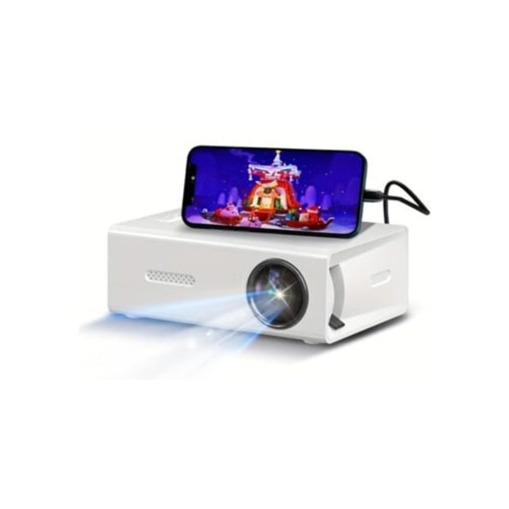 Videoproiector Mini Full HD 1080p, portabil pentru uz interior si exterior, 60 inch