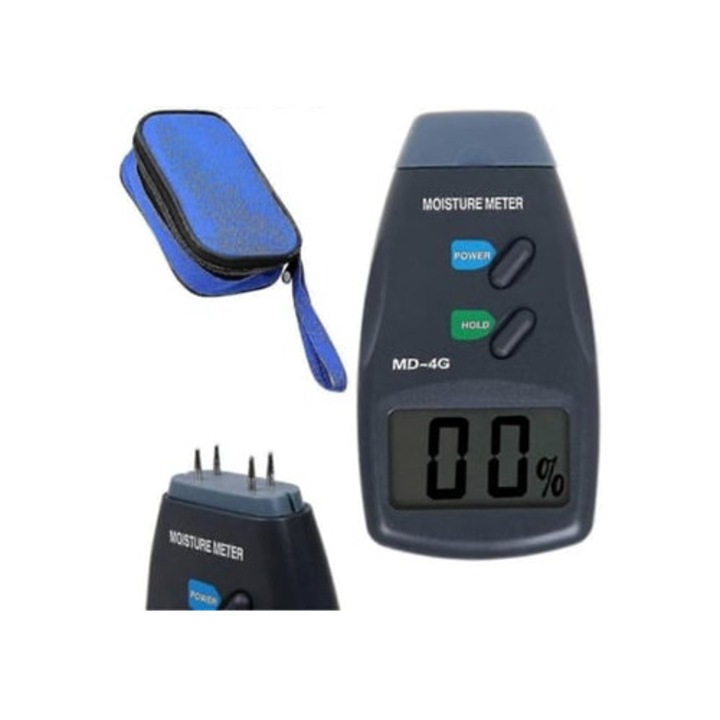 Metru de umiditate pentru lemn cu display LCD, detector de umiditate, 4 pini, Slowmoose
